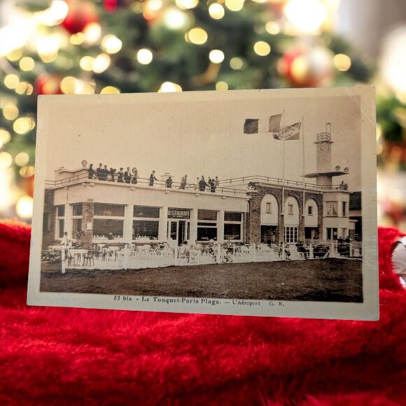 Vintage Postcard RPPC 53 Bis Le Touquet Paris Plage The Airport People On Roof - Picture 1 of 7